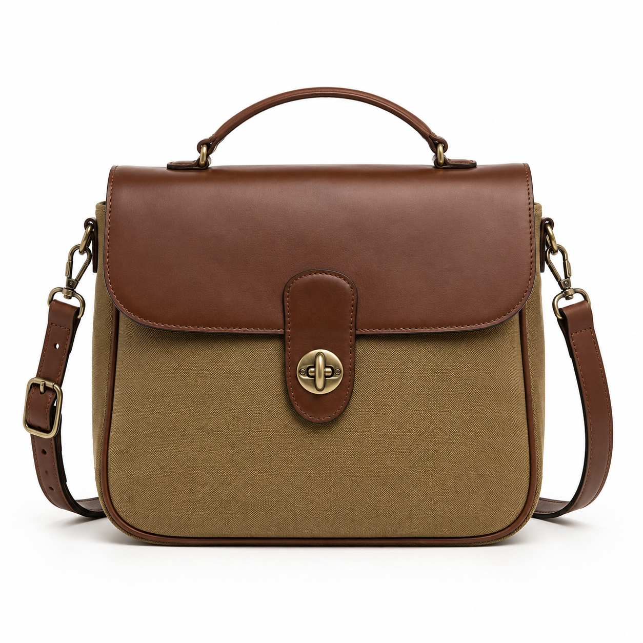 Classic Patchwork Canvas Flap Bag